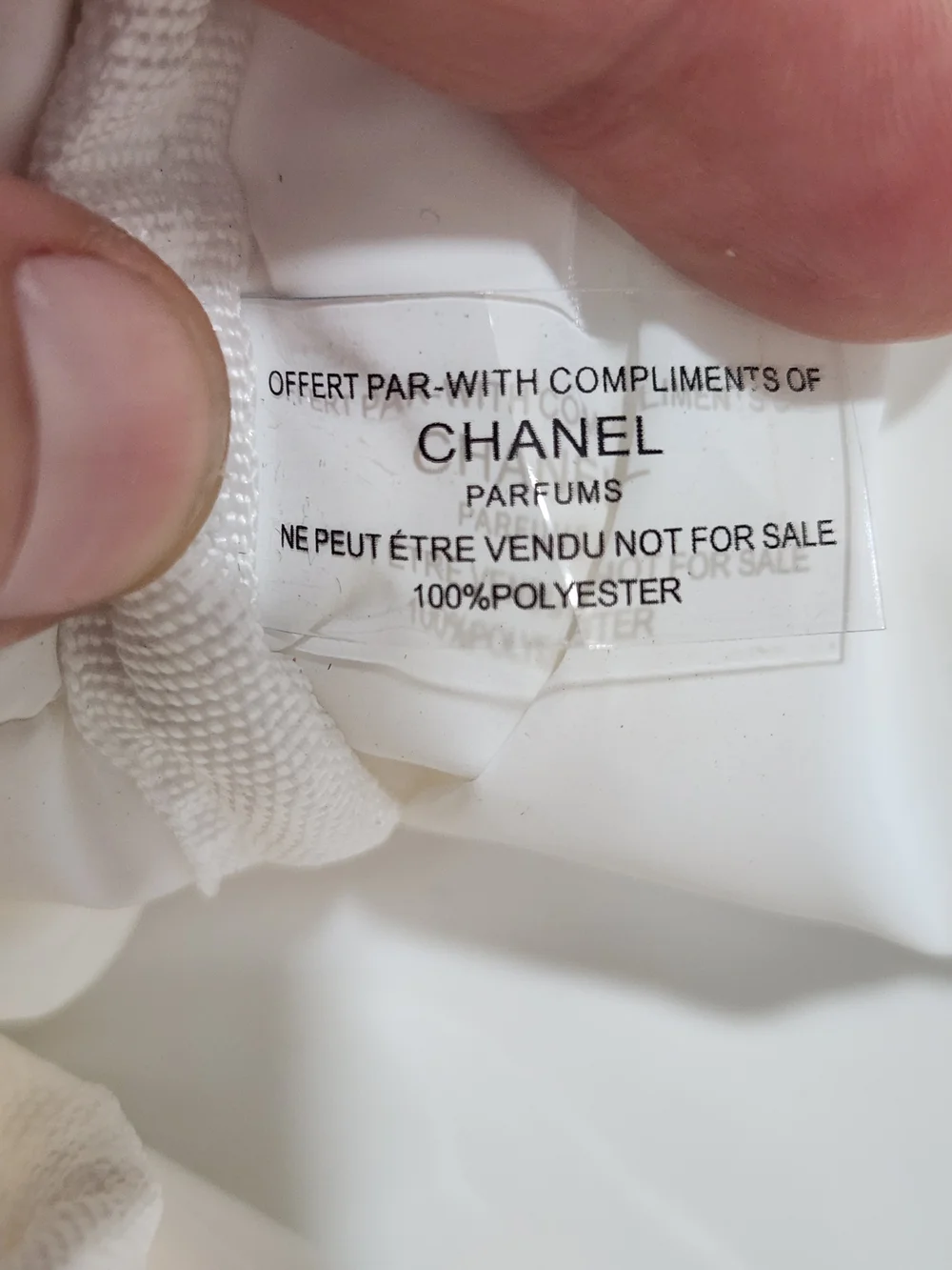 Chanel White Nylon Logo Tote with Chain Strap